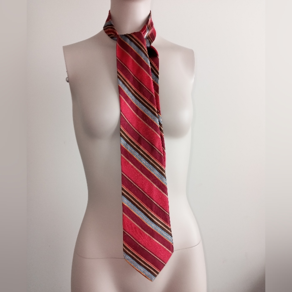 Vintage Nordstrom Red silk tie with stripes